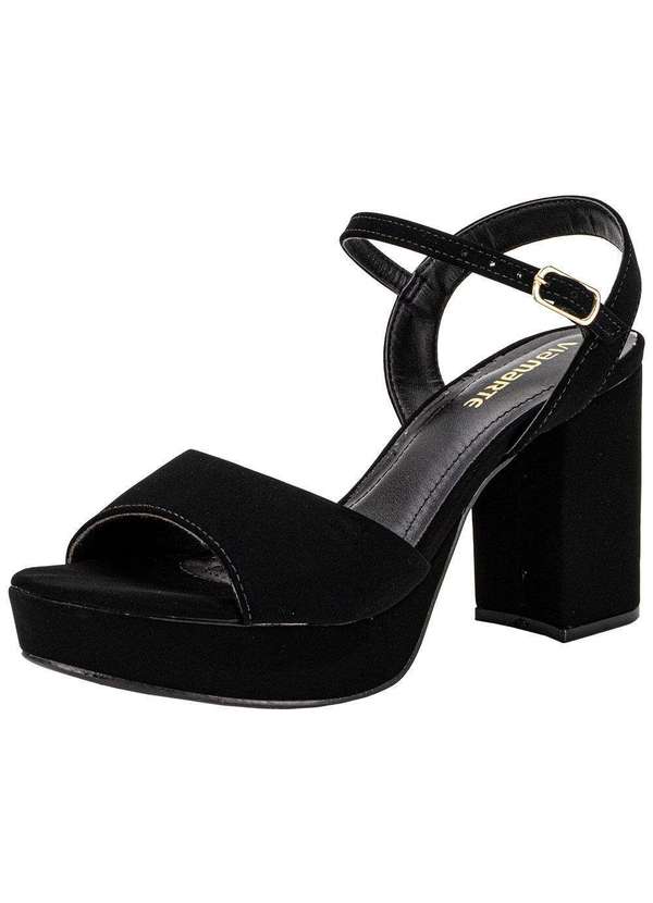 Via Marte - Sandália Feminina Meia Pata Via Marte 141006 Preto/Nobuck