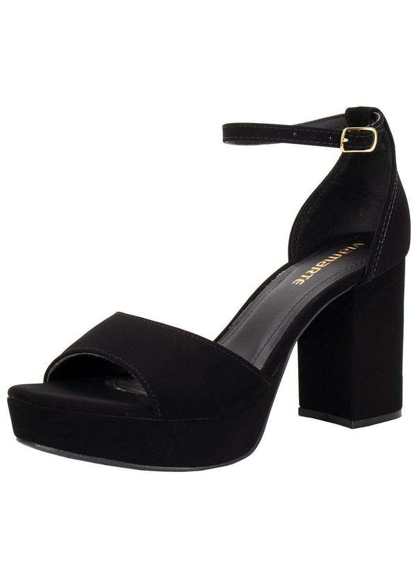 Via Marte - Sandália Feminina Meia Pata Via Marte 141025 Preto/Nobuck