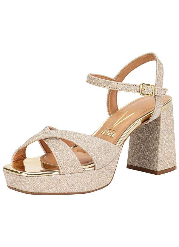 Vizzano - Sandália Feminina Meia Pata Vizzano 6472204 Ouro