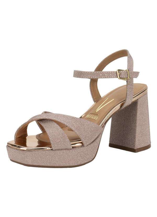 Vizzano - Sandália Feminina Meia Pata Vizzano 6472204 Ouro/Rosado
