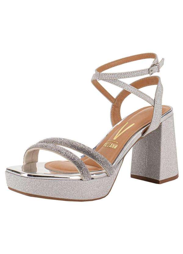 Sandália Plataforma Sapato Vizzano Prata Meia Pata Sandalia Prata