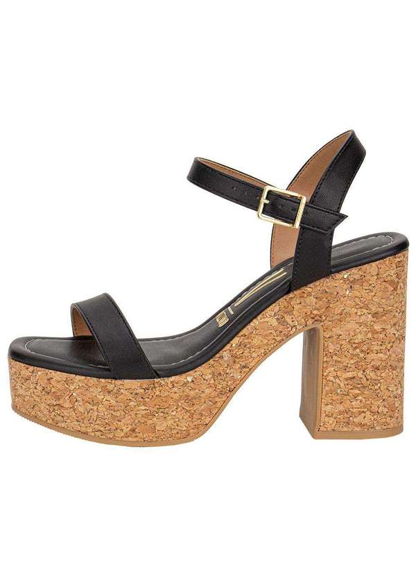 Vizzano - Sandália Feminina Meia Pata Vizzano 6541100 - Preto/Caramelo 2