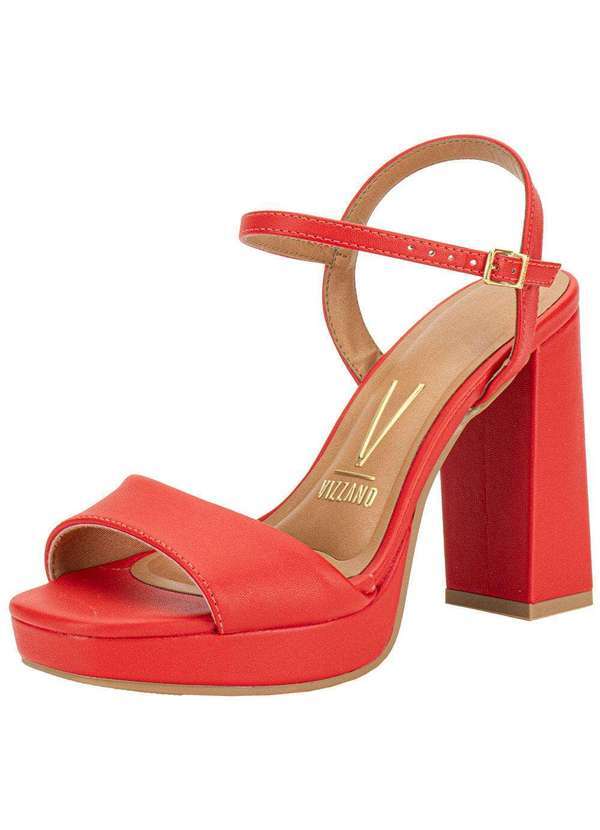 Vizzano - Sandália Feminina Meia Pata Vizzano 6551100 - Vermelho