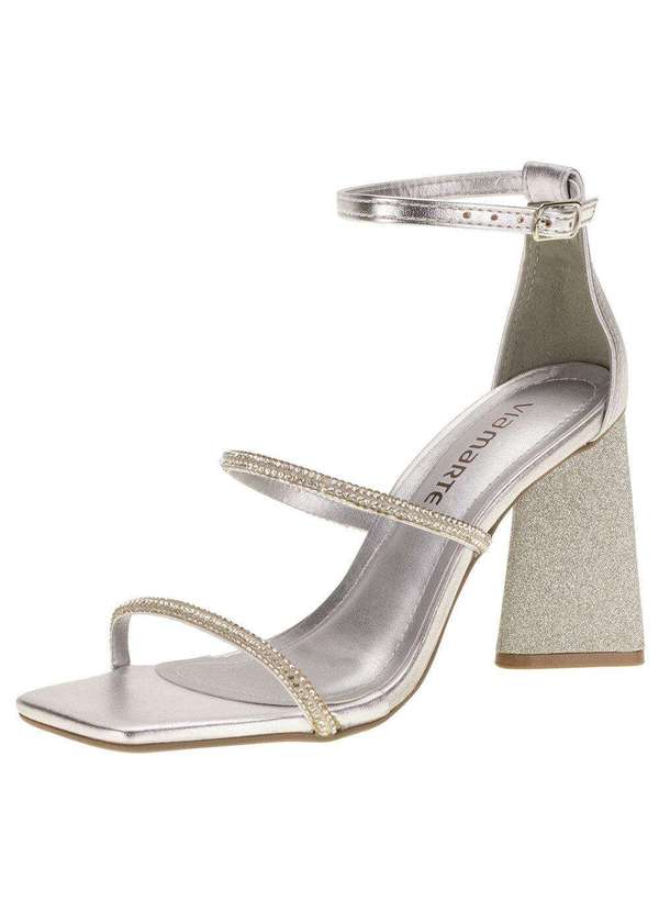 Via Marte Sandália Feminina Salto Alto Via Marte 2217105 Prata