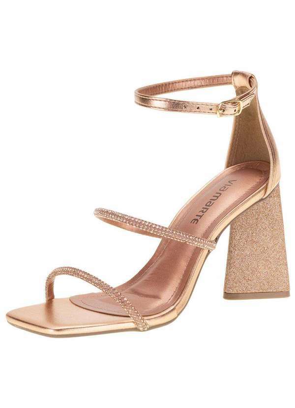 Via Marte - Sandália Feminina Salto Alto Via Marte - 2217105 - Bronze
