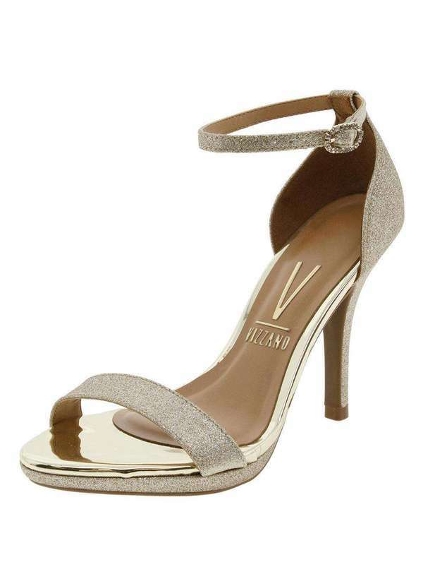 Vizzano - Sandália Feminina Salto Alto Vizzano - 6210655 - Ouro
