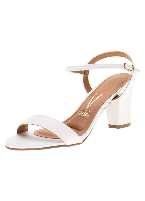 Sandália Feminina Salto Alto Vizzano - 6262474 - Branco - Clovis Calcados