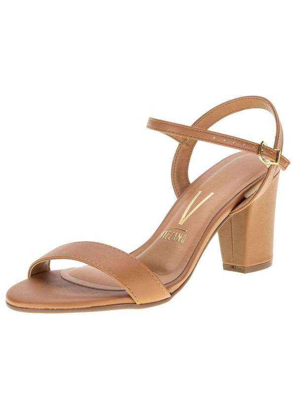 Vizzano - Sandália Feminina Salto Alto Vizzano - 6262474 - Camel 1