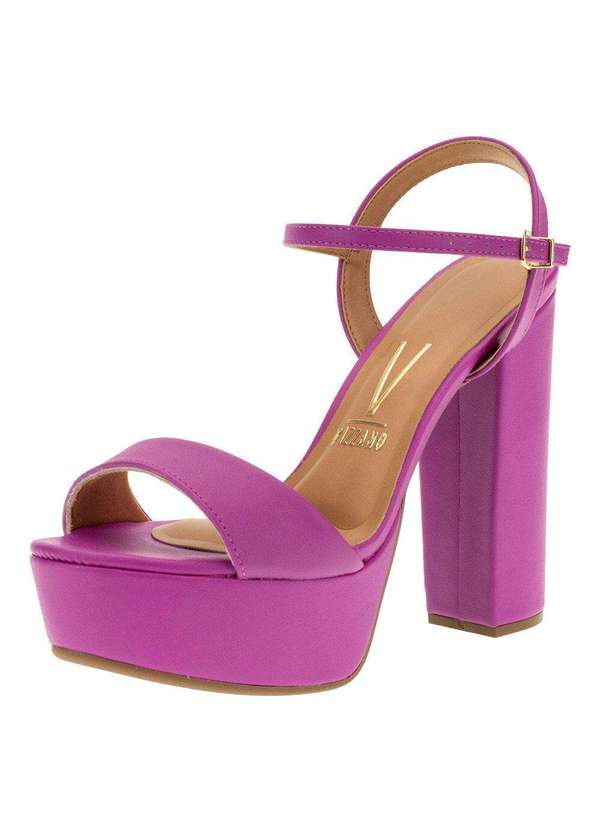 Sandália Feminina Salto Alto Vizzano 6282455 Roxo Clovis