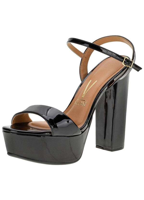 Sandália Vizzano Salto Alto Sandalia De Verniz Salto Grosso