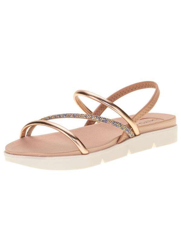 Beira Rio - Sandália Feminina Salto Baixo Beira Rio - 8387530 Bronze 01