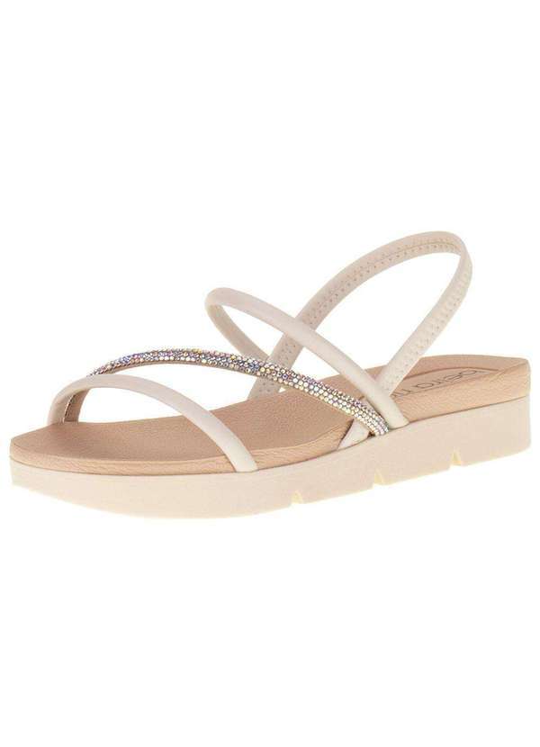 Beira Rio - Sandália Feminina Salto Baixo Beira Rio - 8387530 Marfim