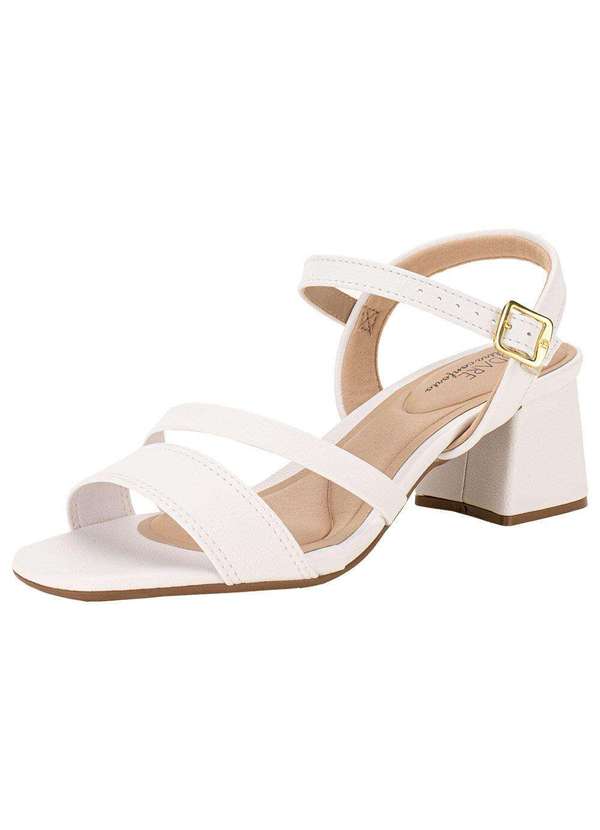 Modare - Sandália Feminina Salto Baixo Modare - 7172101 - Branco