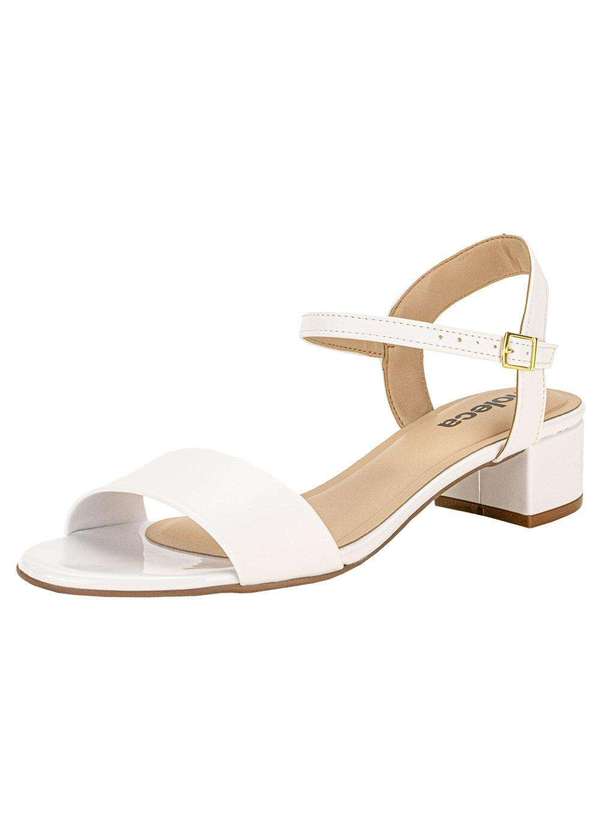 Moleca - Sandália Feminina Salto Baixo Moleca - 5259805 - Branco