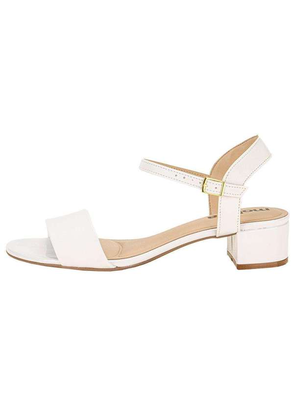 Moleca - Sandália Feminina Salto Baixo Moleca - 5259805 - Branco 2