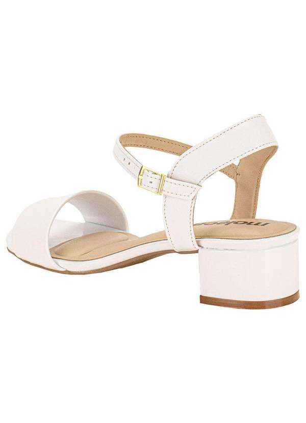Moleca - Sandália Feminina Salto Baixo Moleca - 5259805 - Branco 3