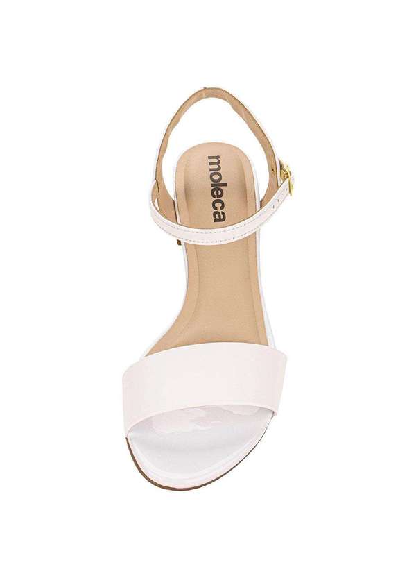 Moleca - Sandália Feminina Salto Baixo Moleca - 5259805 - Branco 5