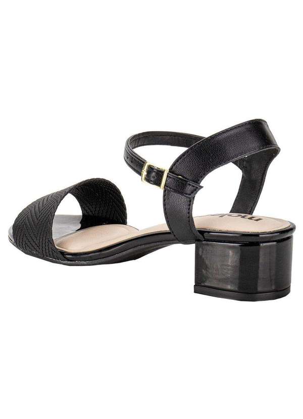 Moleca - Sandália Feminina Salto Baixo Moleca - 5259805 - Preto 3