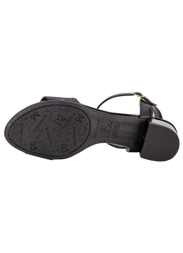 Moleca - Sandália Feminina Salto Baixo Moleca - 5259805 - Preto 4