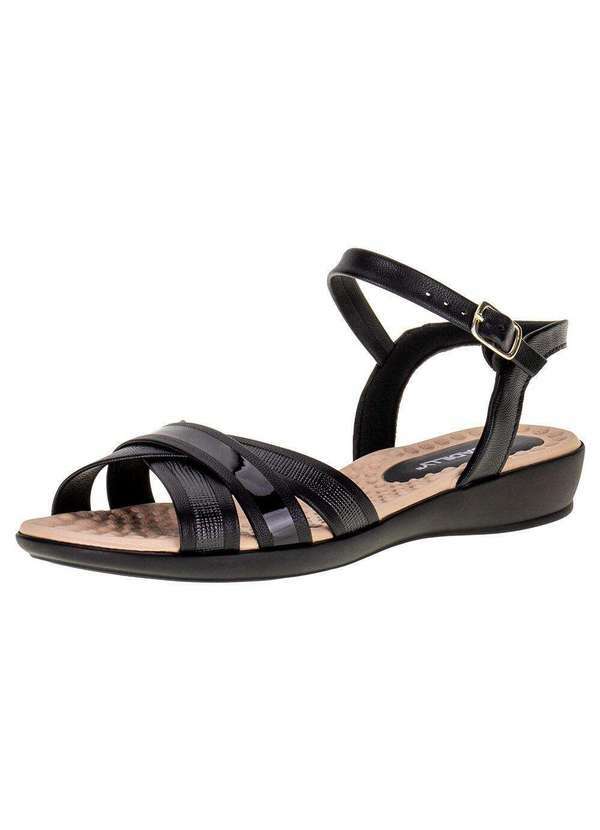 Piccadilly - Sandália Feminina Salto Baixo Piccadilly - 500350 - Preto