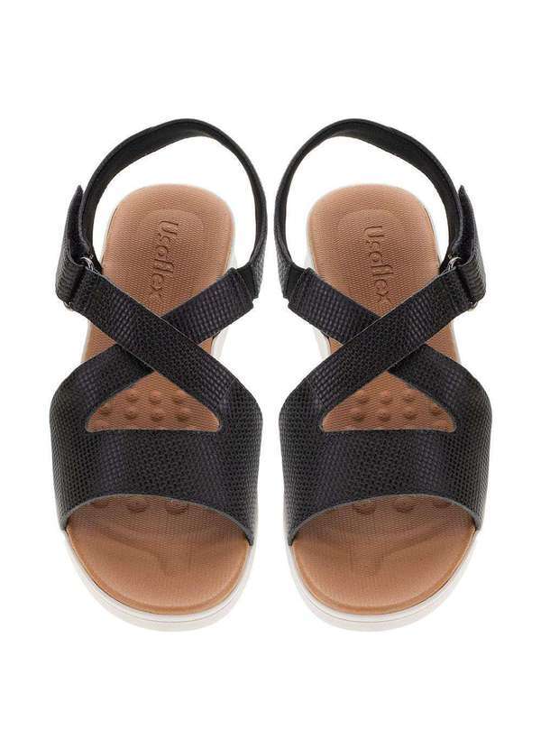 Usaflex - Sandália Feminina Salto Baixo Usaflex - Ae2026 - Preto 5