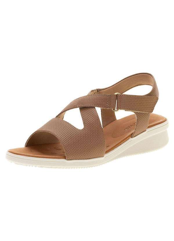 Usaflex - Sandália Feminina Salto Baixo Usaflex - Ae2026 - Caramelo