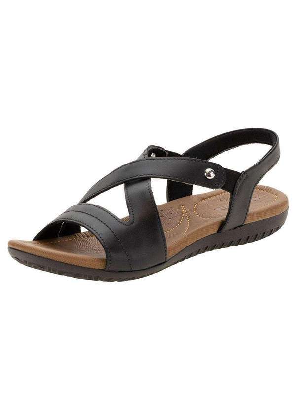 Usaflex - Sandália Feminina Salto Baixo Usaflex - R1804 - Preto 03