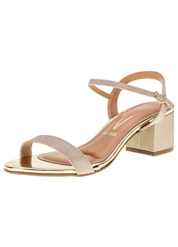 Sandália Feminina Salto Baixo Vizzano 6291900 Dourado Clovis