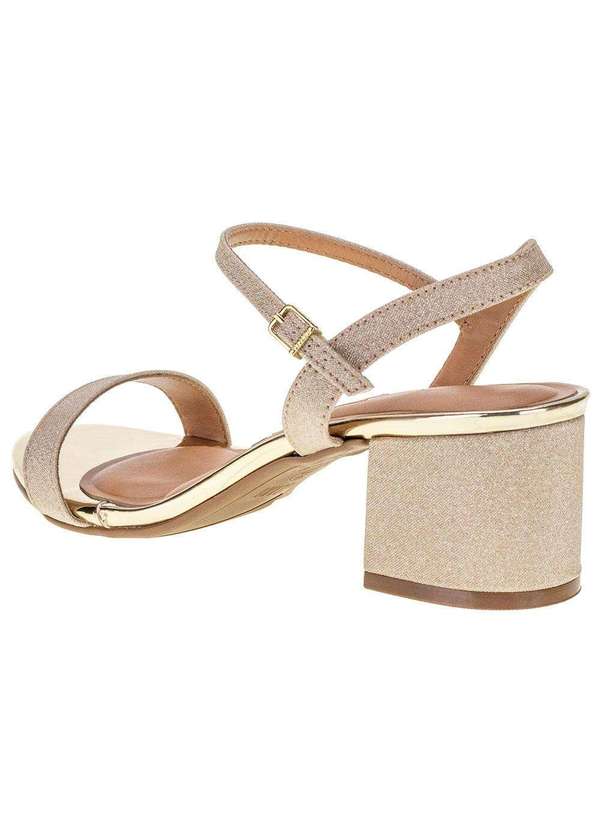 Vizzano - Sandália Feminina Salto Baixo Vizzano - 6291900 - Dourado 3