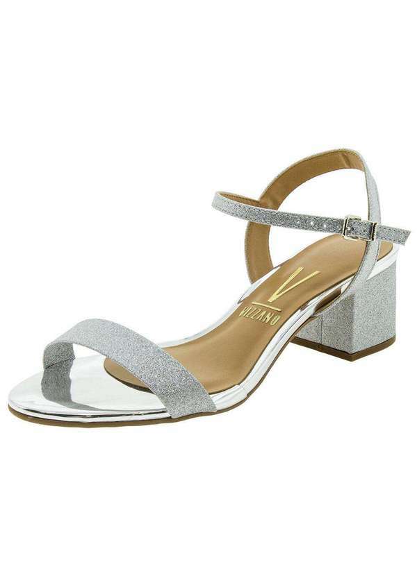 Vizzano - Sandália Feminina Salto Baixo Vizzano - 6291900 - Prata
