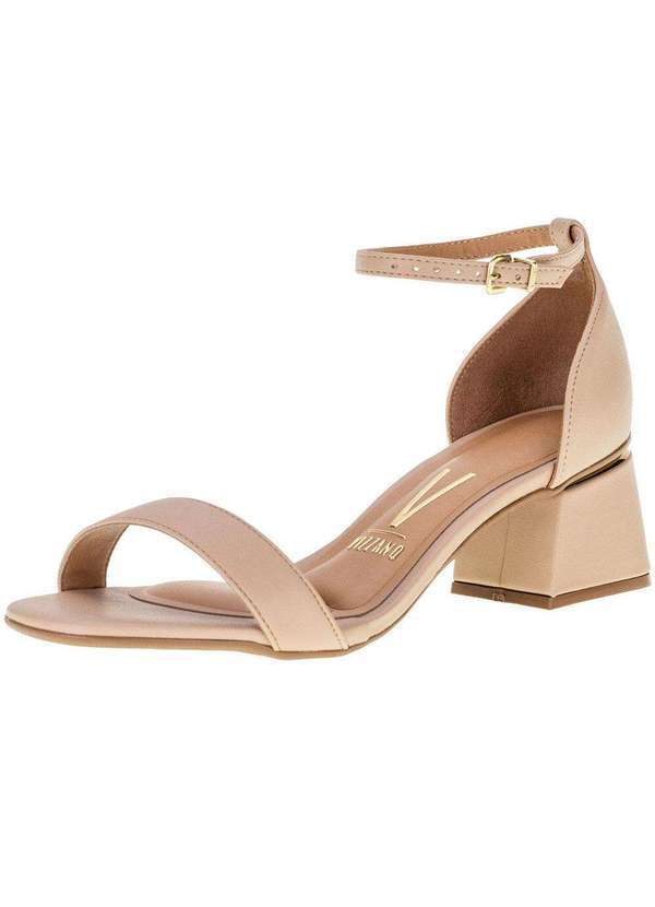 Vizzano - Sandália Feminina Salto Baixo Vizzano - 6428104 - Bege