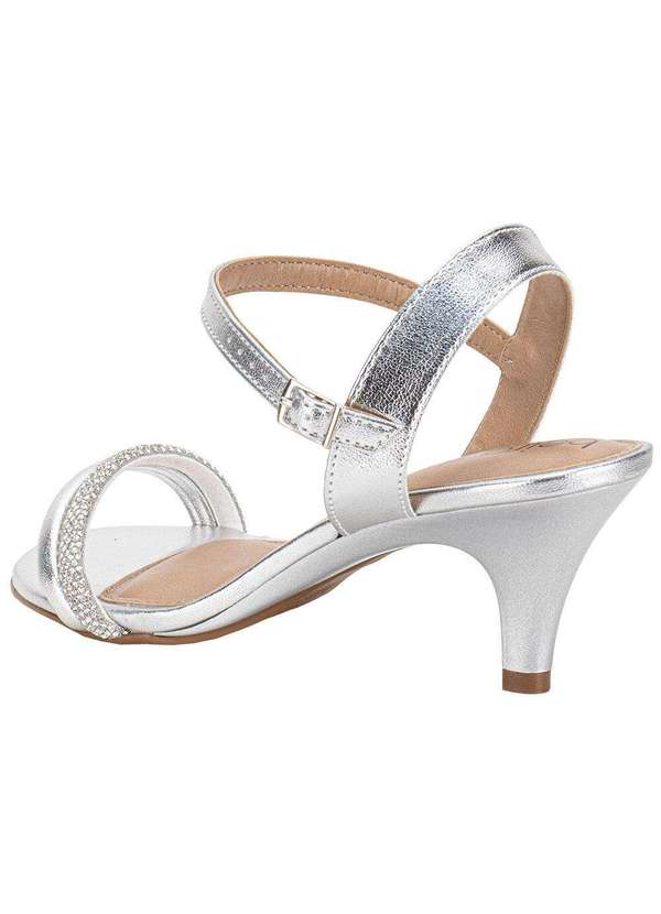 Beira Rio - Sandália Feminina Salto Fino Beira Rio 83081545 Prata 3