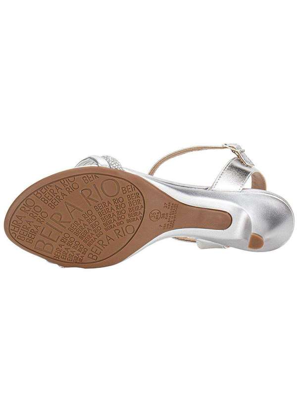 Beira Rio - Sandália Feminina Salto Fino Beira Rio 83081545 Prata 4
