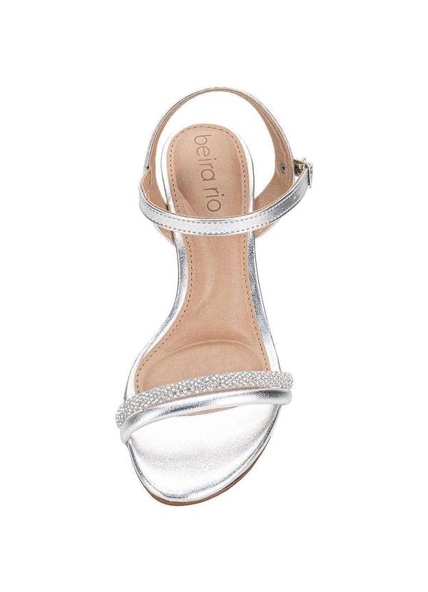 Beira Rio - Sandália Feminina Salto Fino Beira Rio 83081545 Prata 5