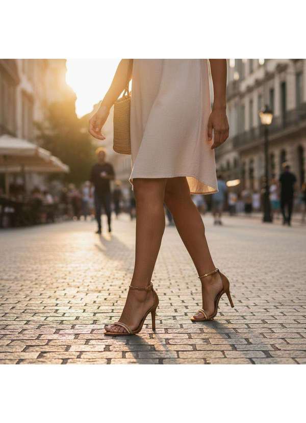 Via Marte - Sandália Feminina Salto Fino Via Marte 282001 Camel 2