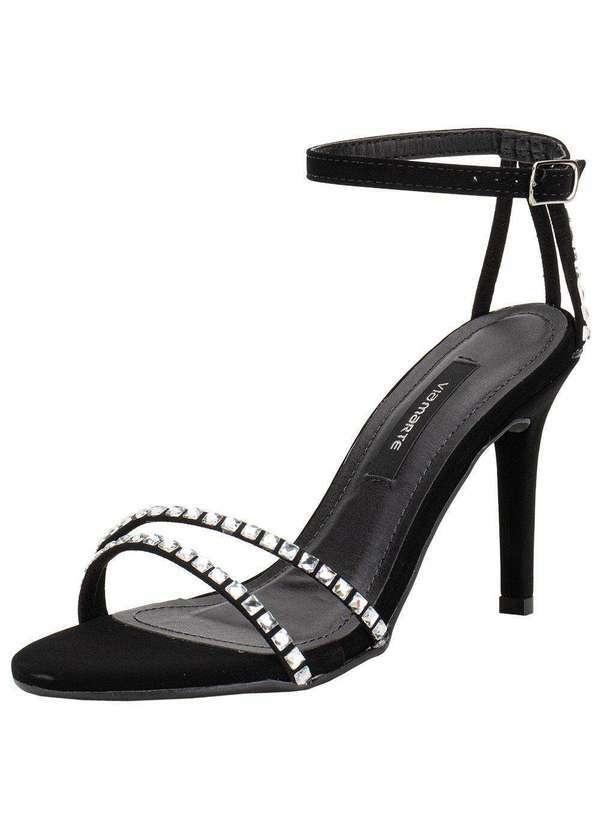 Via Marte - Sandália Feminina Salto Fino Via Marte 282002 Preto/Nobuck