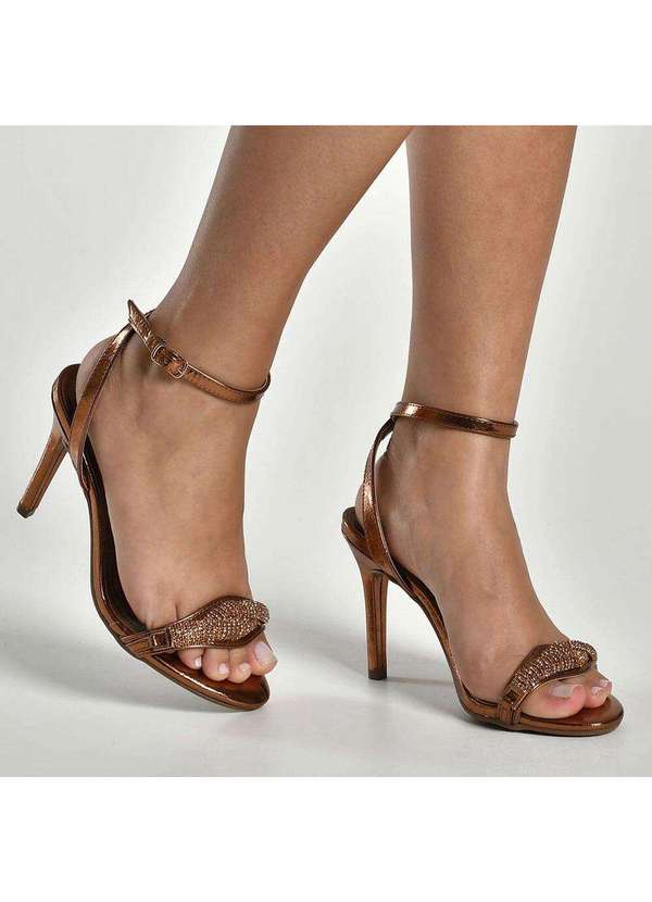 Via Marte - Sandália Feminina Salto Fino Via Marte 282004 Bronze 2