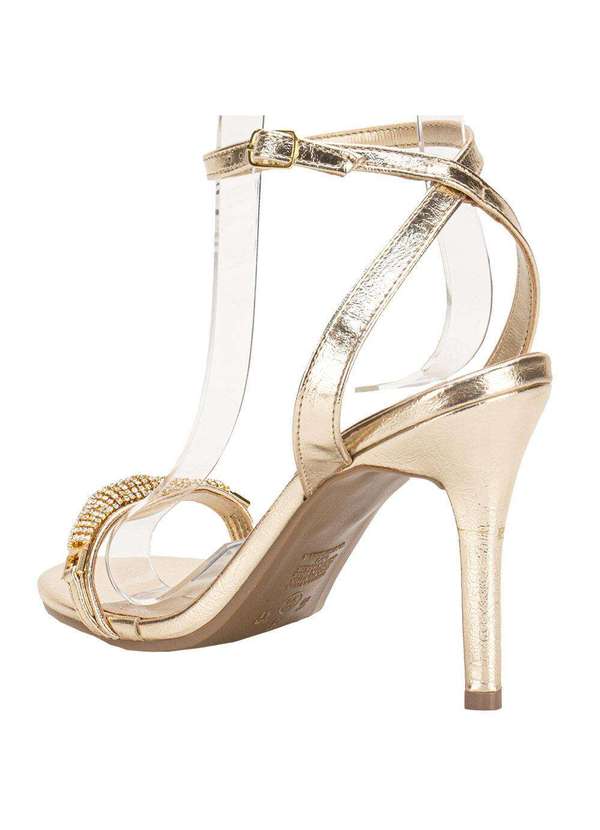 Via Marte - Sandália Feminina Salto Fino Via Marte 282004 Ouro 2