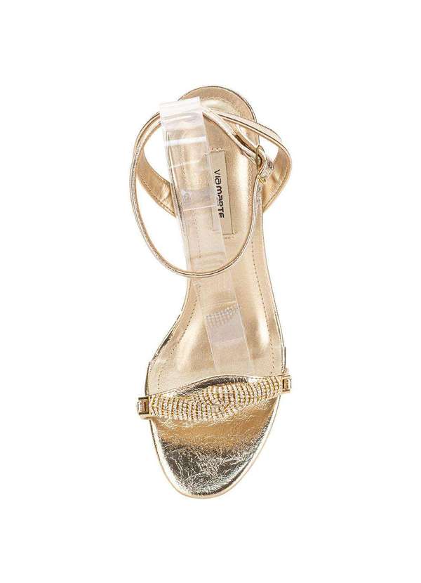 Via Marte - Sandália Feminina Salto Fino Via Marte 282004 Ouro 4