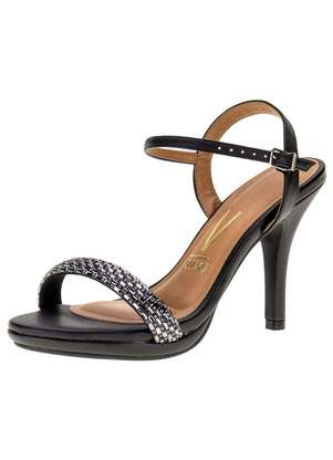 Sandália Feminina Salto Fino Vizzano 62101039 Preto Clovis