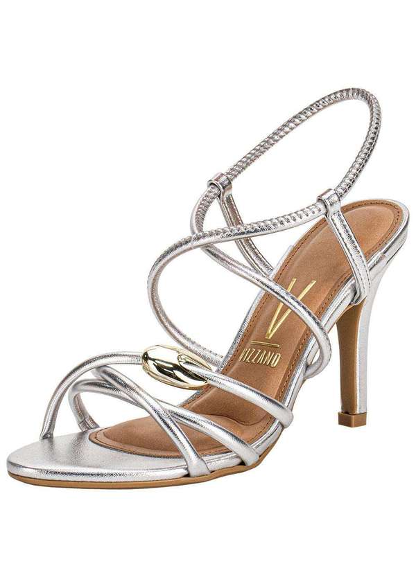 Sandália Feminina Salto Fino Vizzano 62491114 Prata Clovis