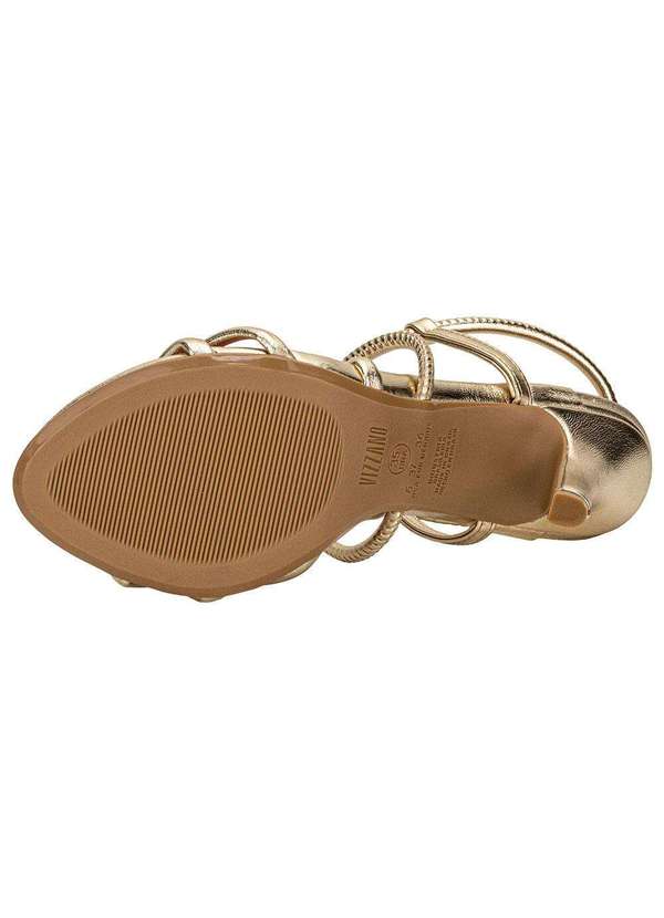 Vizzano - Sandália Feminina Salto Fino Vizzano 62491114 - Ouro 4