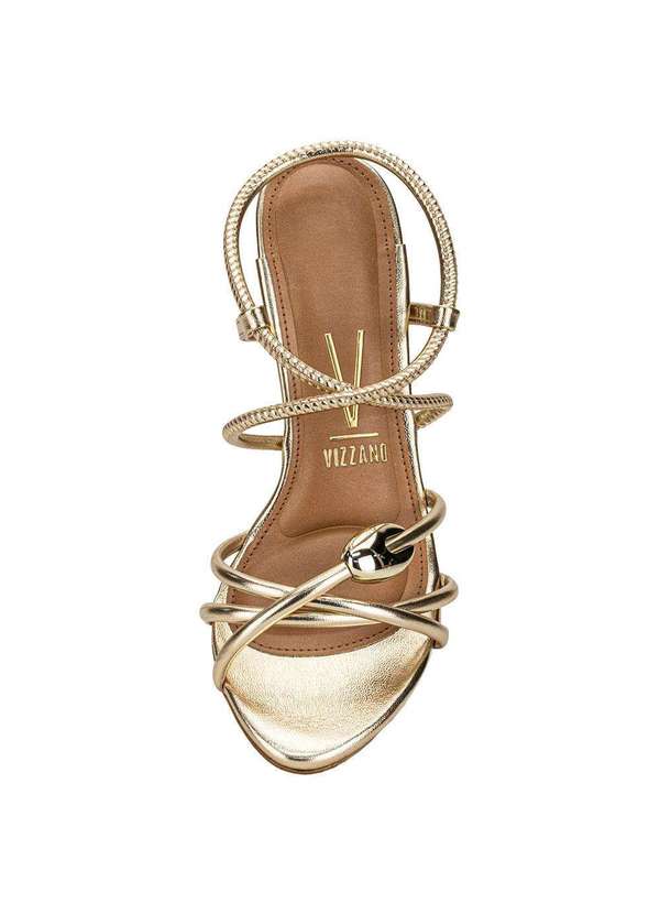 Vizzano - Sandália Feminina Salto Fino Vizzano 62491114 - Ouro 5