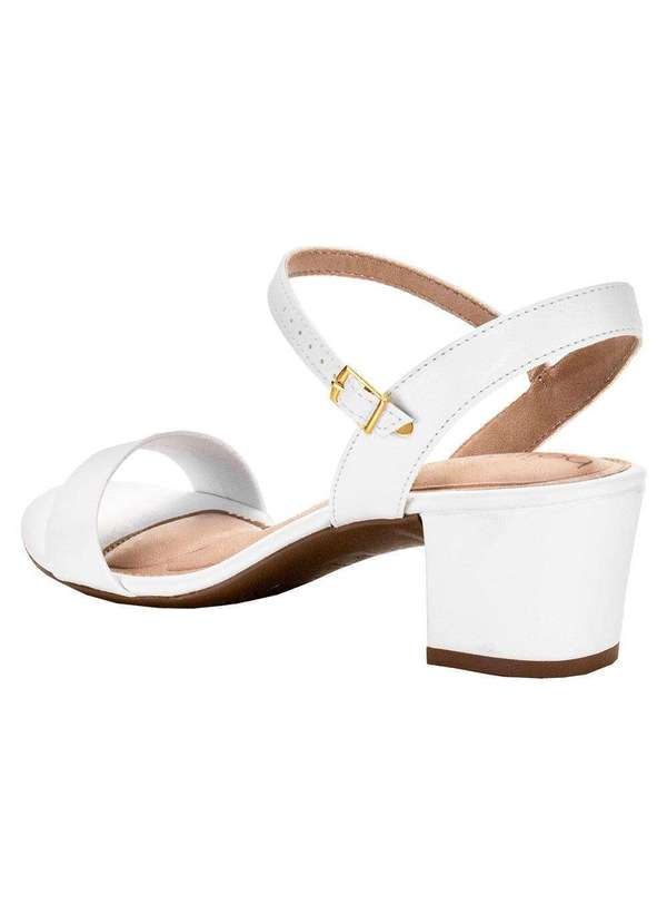 Beira Rio - Sandália Feminina Salto Grosso Beira Rio - 82461176 - Branco 3