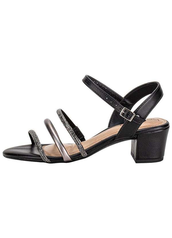Beira Rio - Sandália Feminina Salto Grosso Beira Rio 82461198 Preto 2