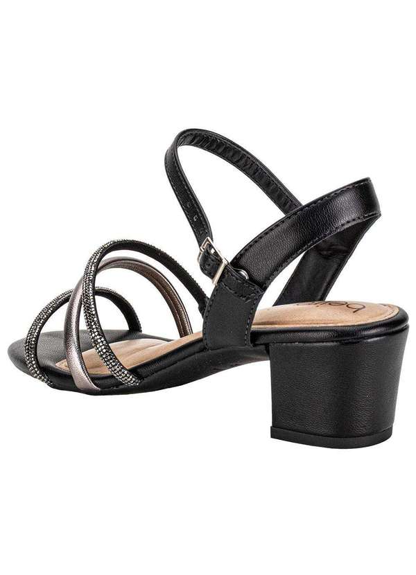 Beira Rio - Sandália Feminina Salto Grosso Beira Rio 82461198 Preto 3