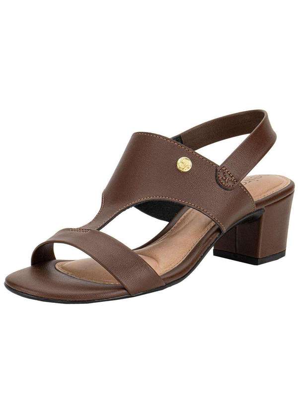 Beira Rio Sandália Feminina Salto Grosso Beira Rio 82461211 Castanho