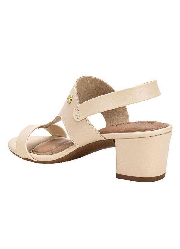 Beira Rio - Sandália Feminina Salto Grosso Beira Rio 82461211 - Marfim 3