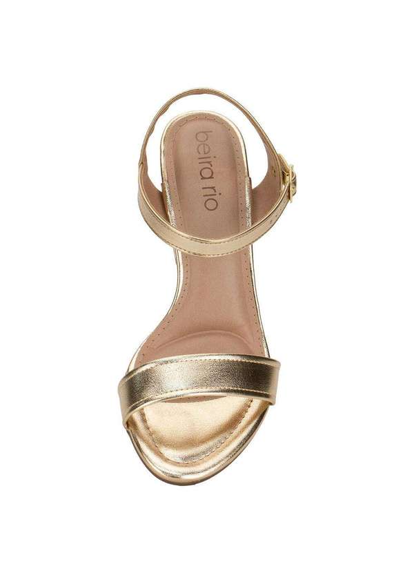 Beira Rio - Sandália Feminina Salto Grosso Beira Rio 8280785 Ouro 4