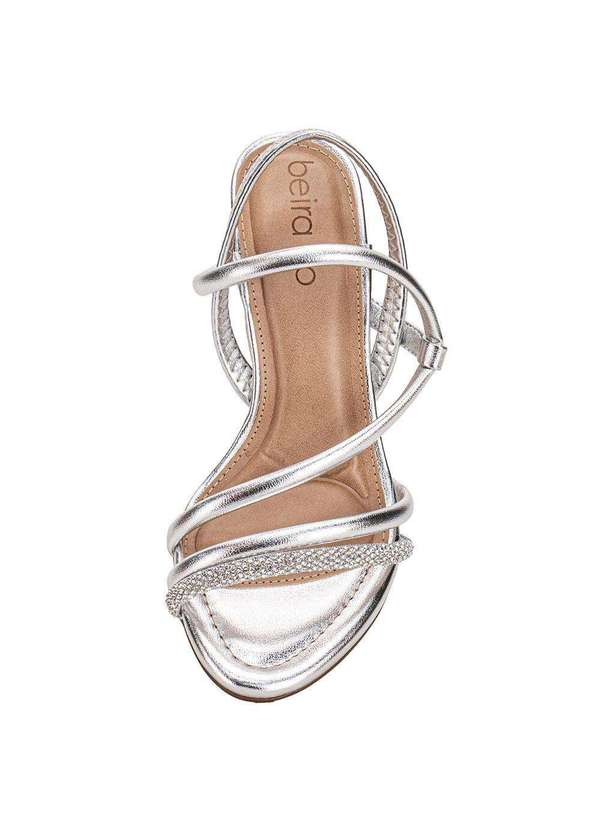Beira Rio - Sandália Feminina Salto Grosso Beira Rio 8280786 - Prata 5